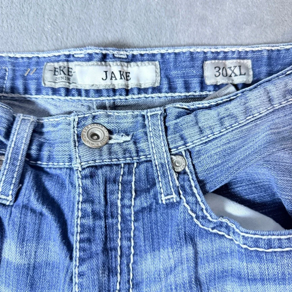 BKE Jake Straight Leg Jeans Mens 30XL Medium Wash Contrast Stitch Denim